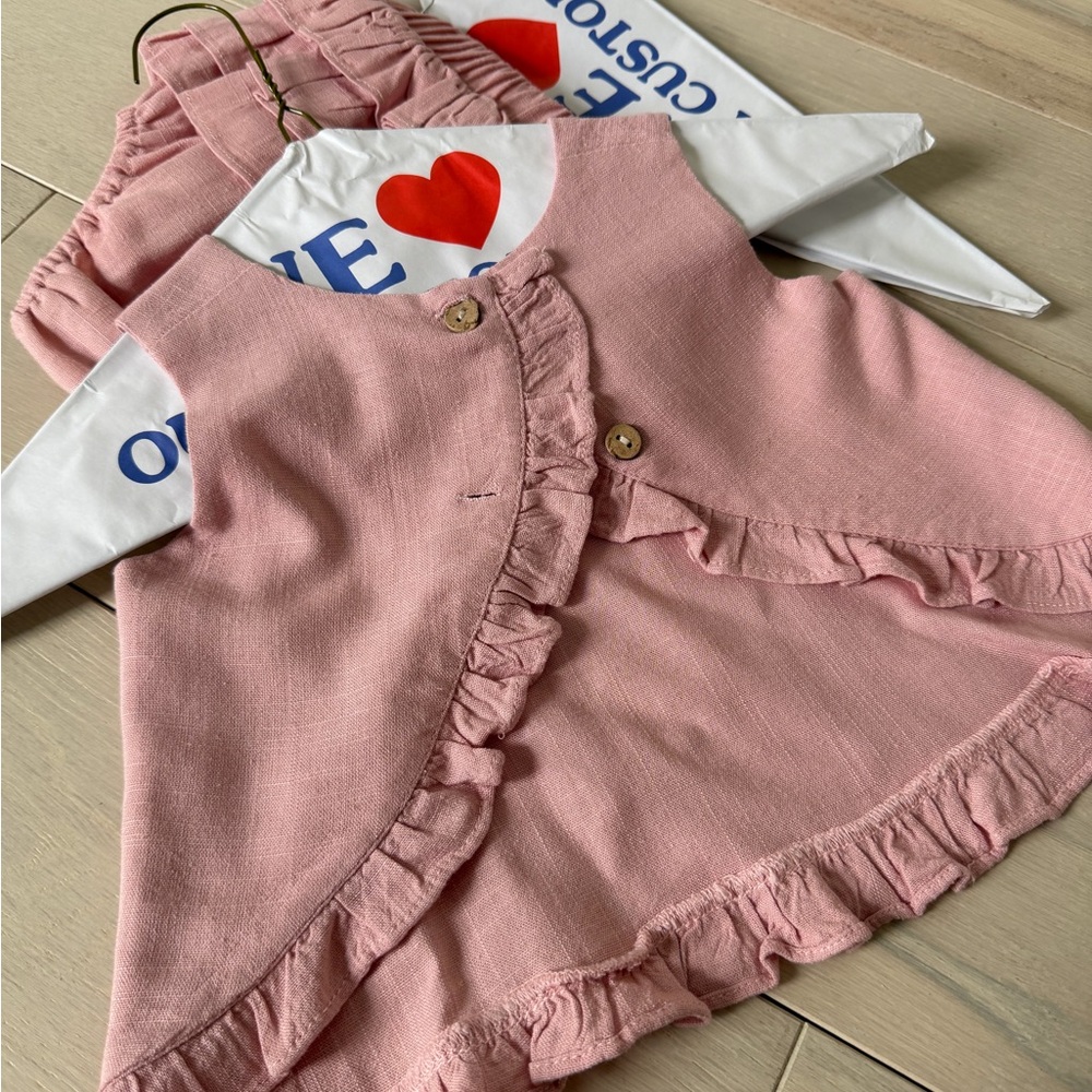 Pink Ruffled Kids Outfit - Picture 3 of 4